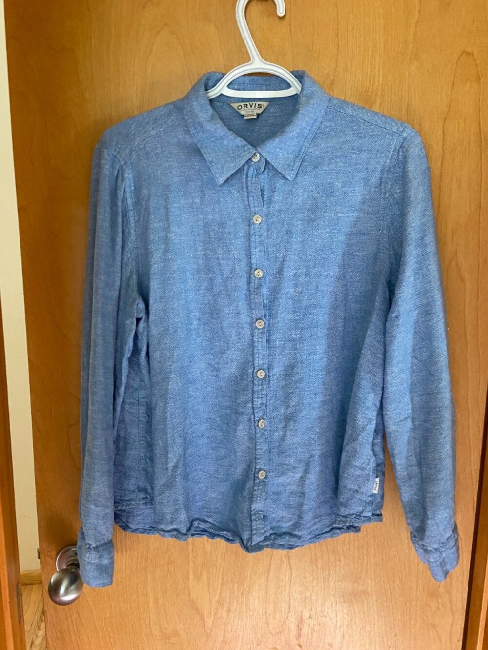 Orvis button-down linen/rayon shirt